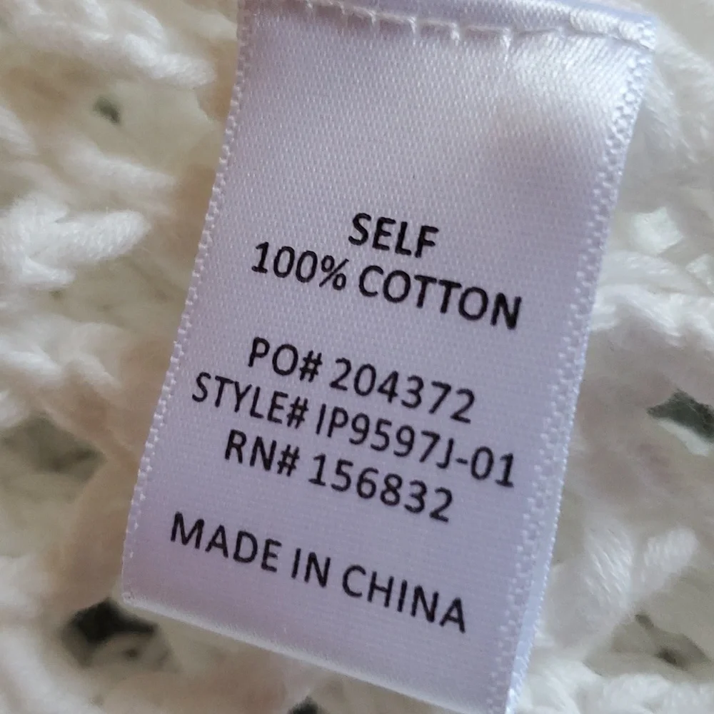 NWT White SZ Small Crocheted Sweater by BiBi - Picture 8 of 9
